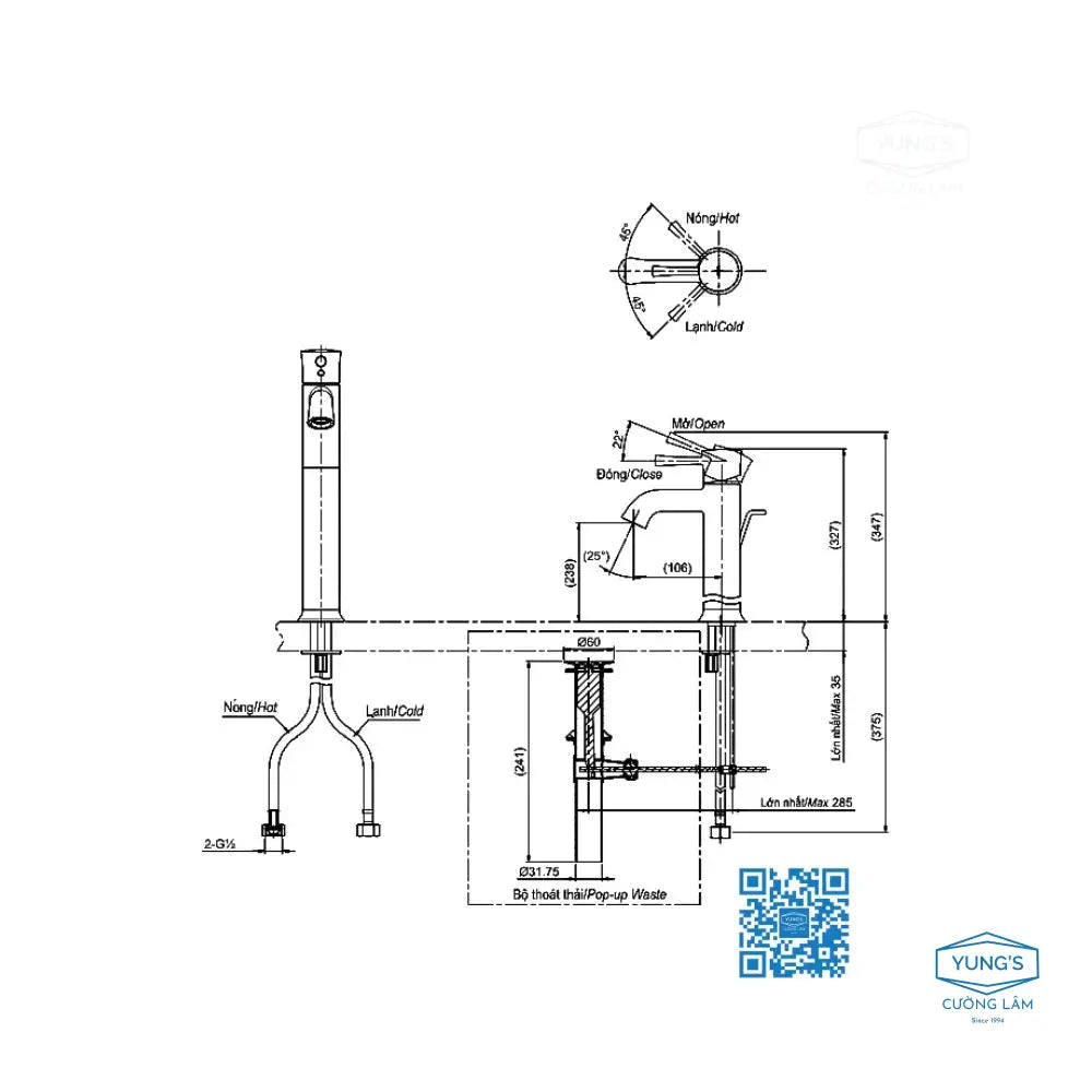 Tls02305V Vòi Lavabo Nóng Lạnh