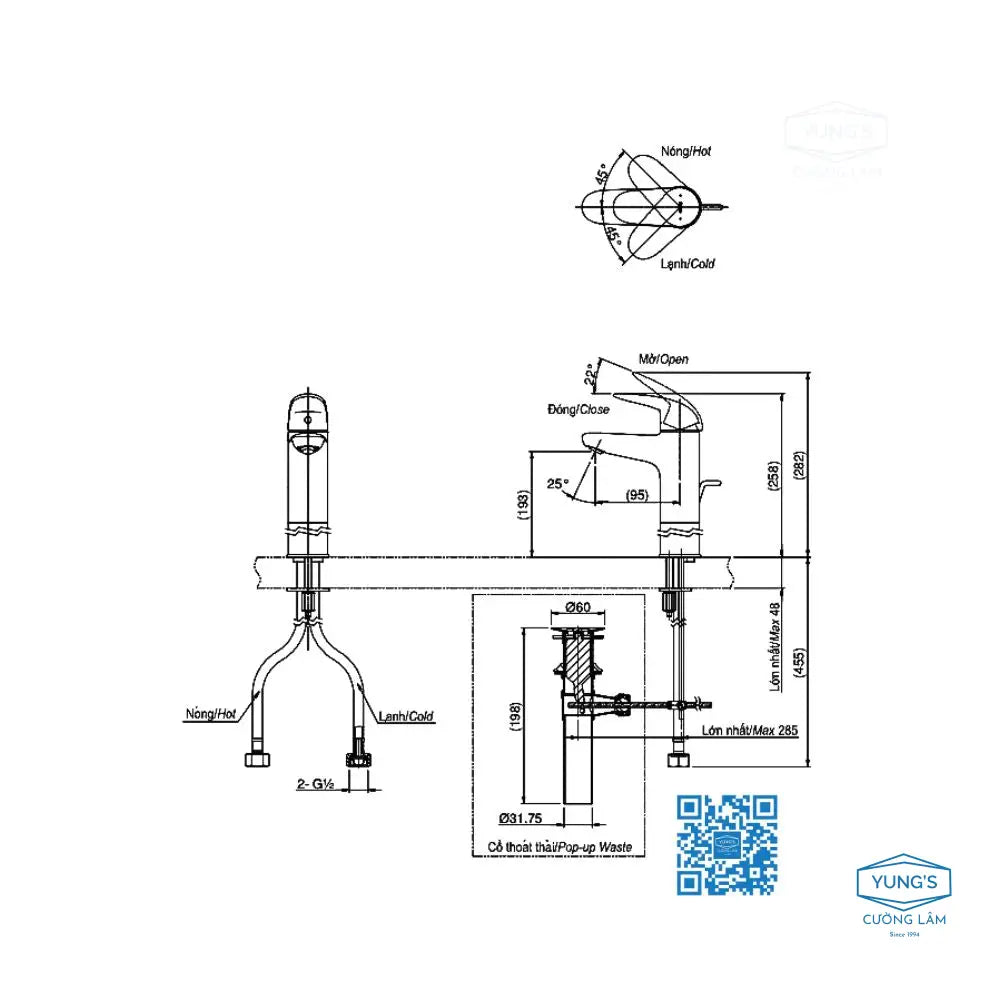 Tls03303V Vòi Lavabo Nóng Lạnh