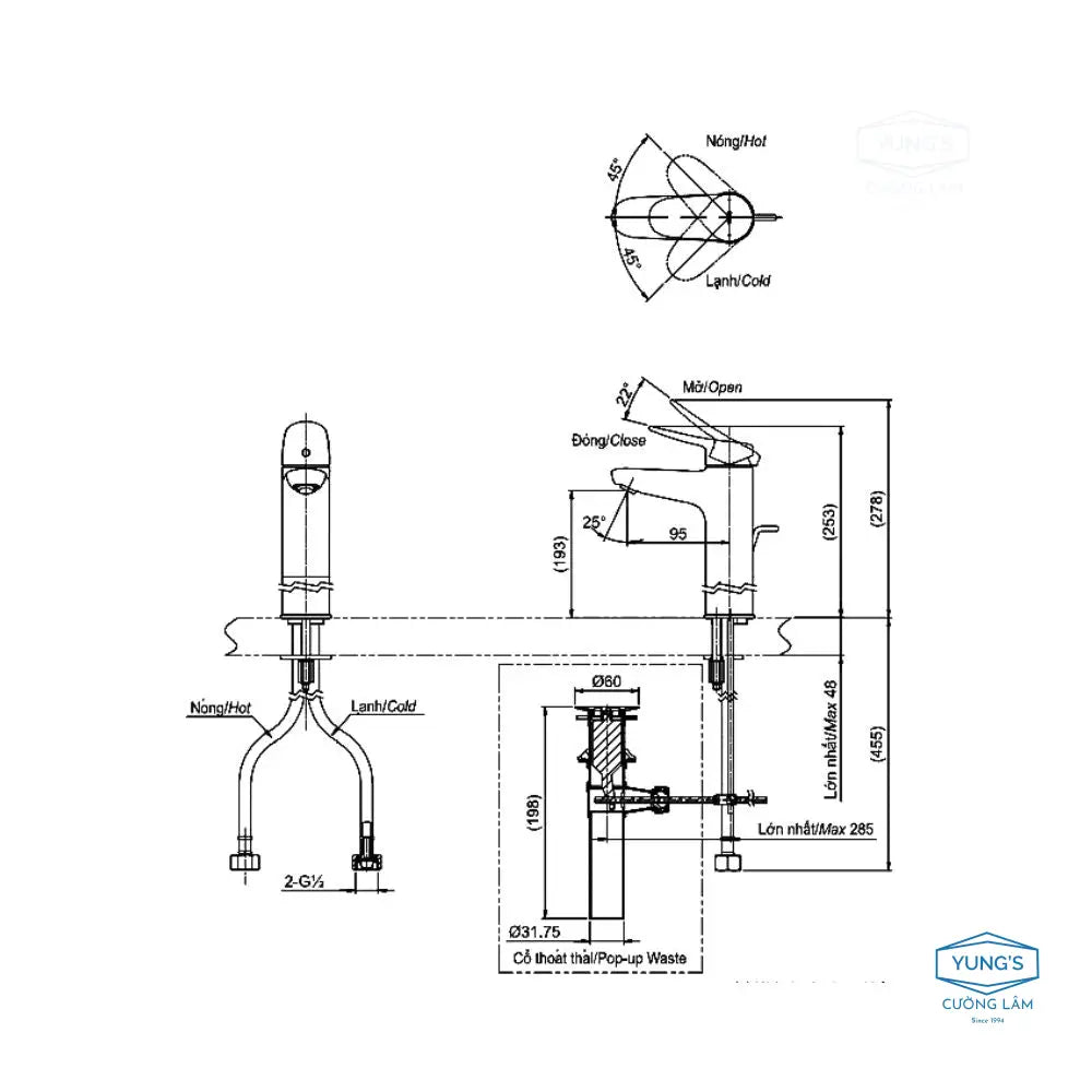 Tls04304V Vòi Lavabo Nóng Lạnh