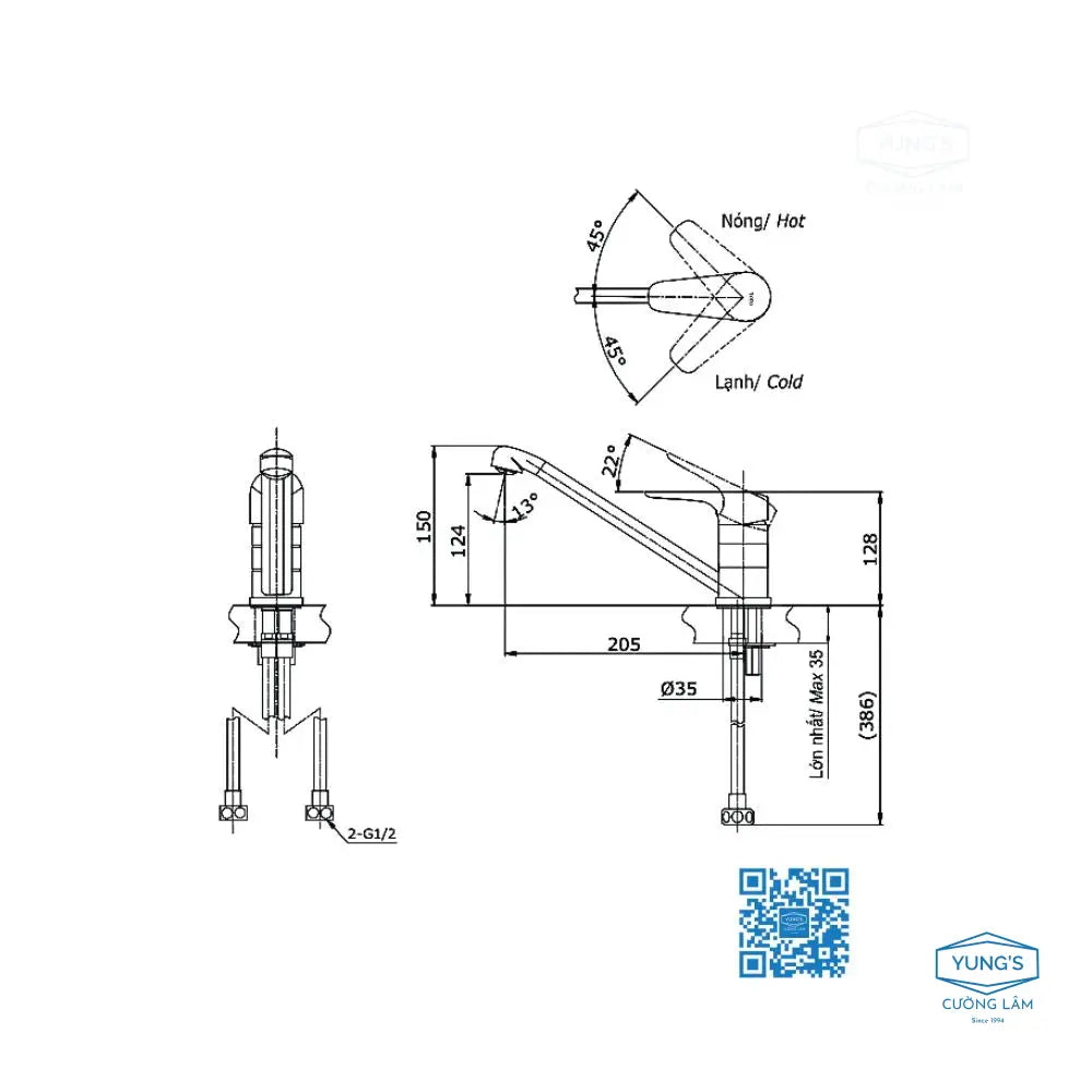 Ttkc301Fv Vòi Lavabo Nóng Lạnh