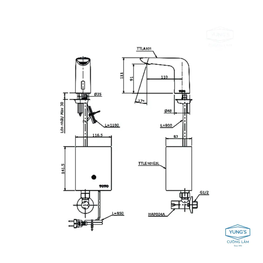 Ttla101 Ttle101E2L Hap004A Vòi Lavabo Tự Động