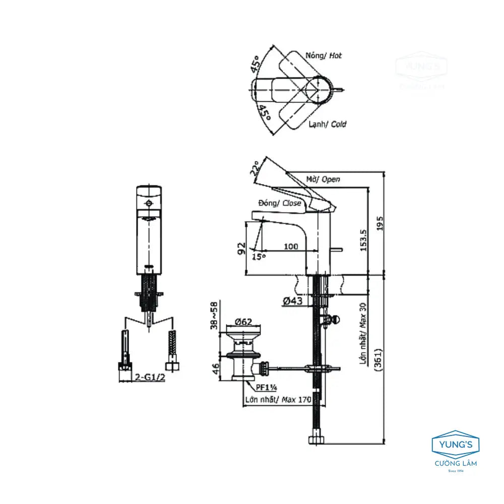 Ttlr302F-1Nr Vòi Lavabo Nóng Lạnh