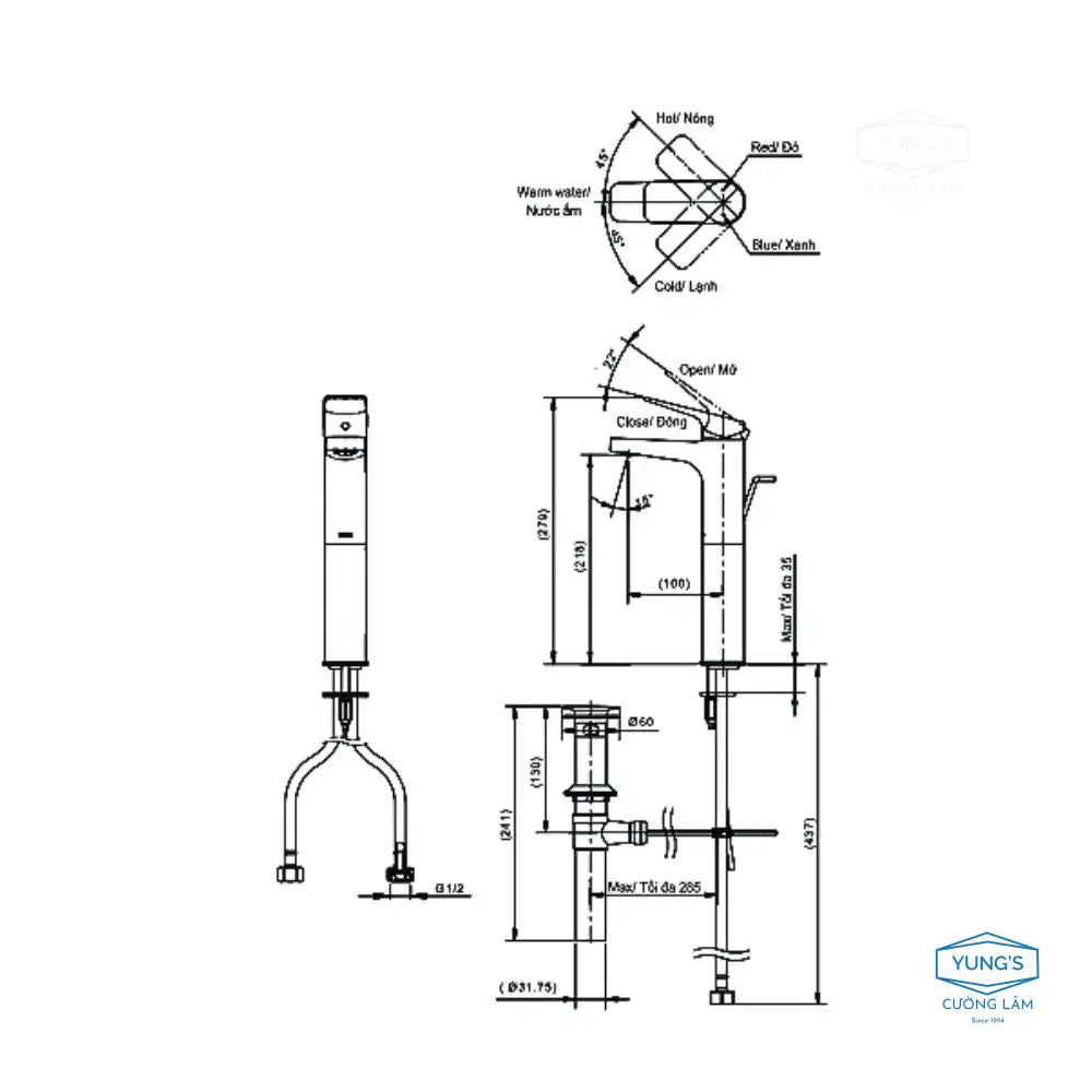 Ttlr302Fv-1R Vòi Lavabo Nóng Lạnh