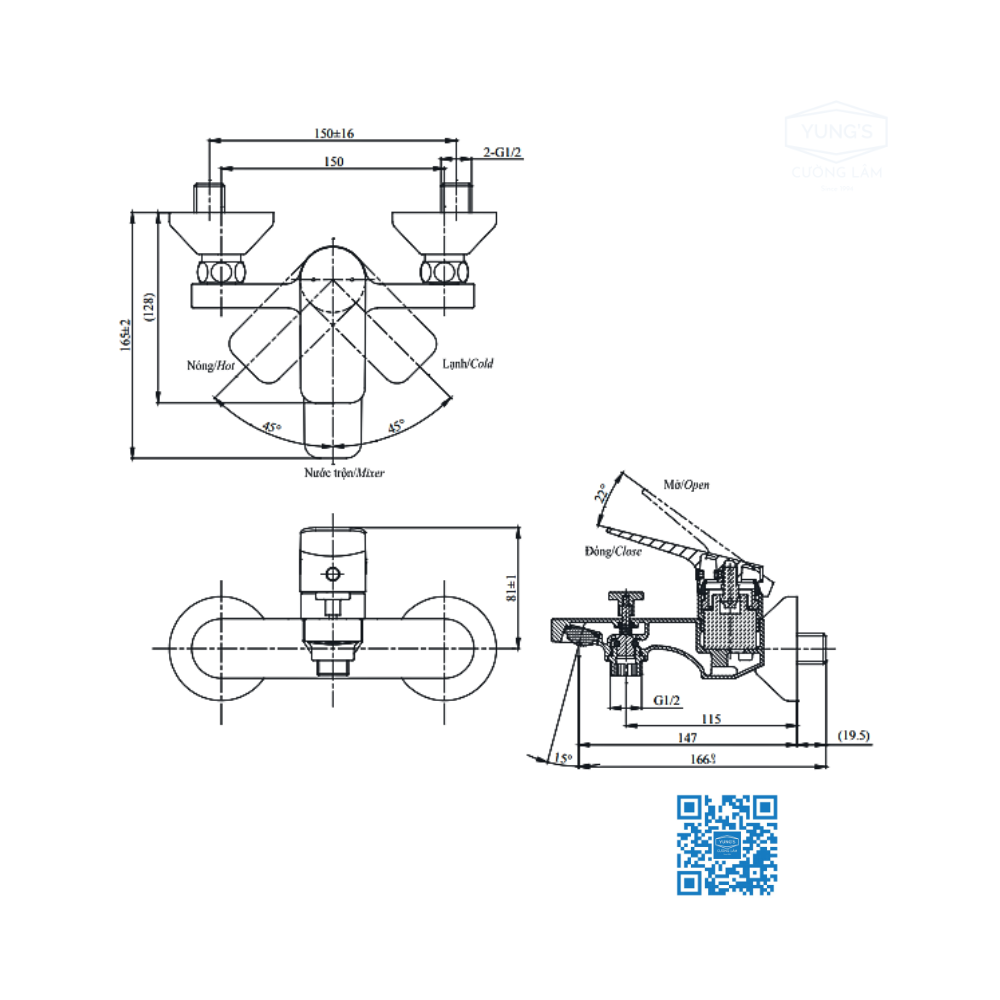 TTMR302V TBW07012A - Sen tắm gắn tường