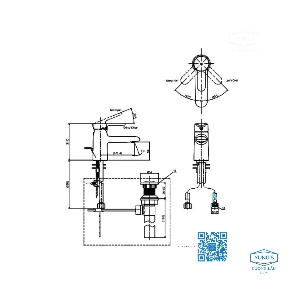 Tvlm102Nsr Vòi Lavabo Nóng Lạnh