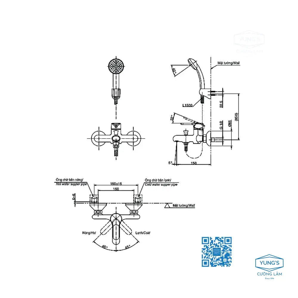 Tvsm103Nss Sen Tắm Gắn Tường