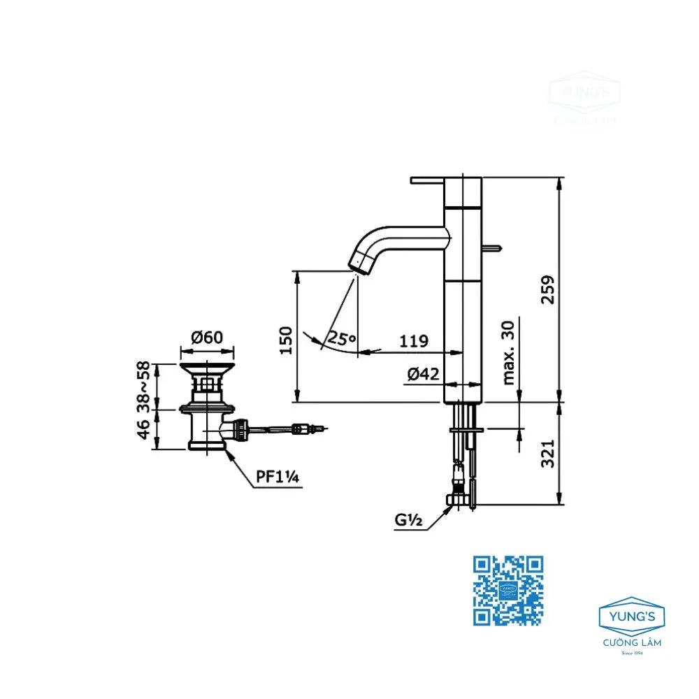 Tx116Lesv4Br Vòi Lavabo Nóng Lạnh