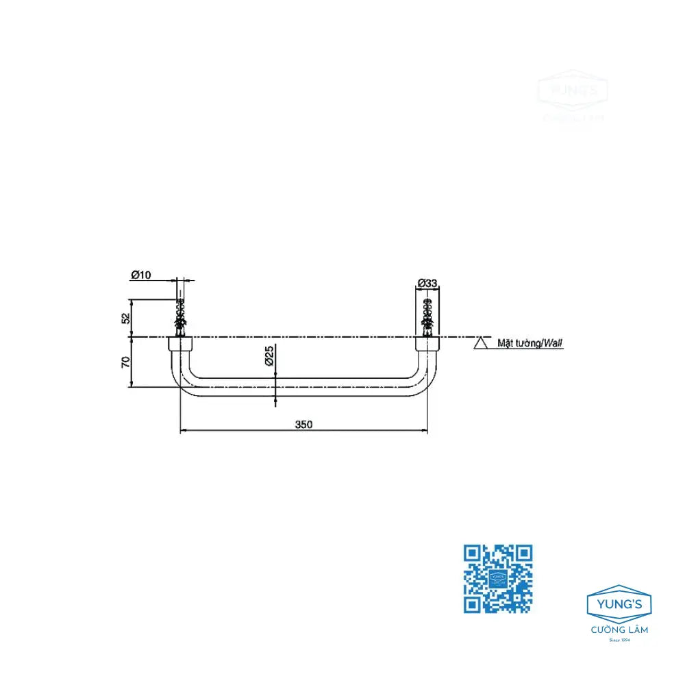 Thanh tay vịn TX3A1 | Thiết Bị Vệ Sinh TOTO