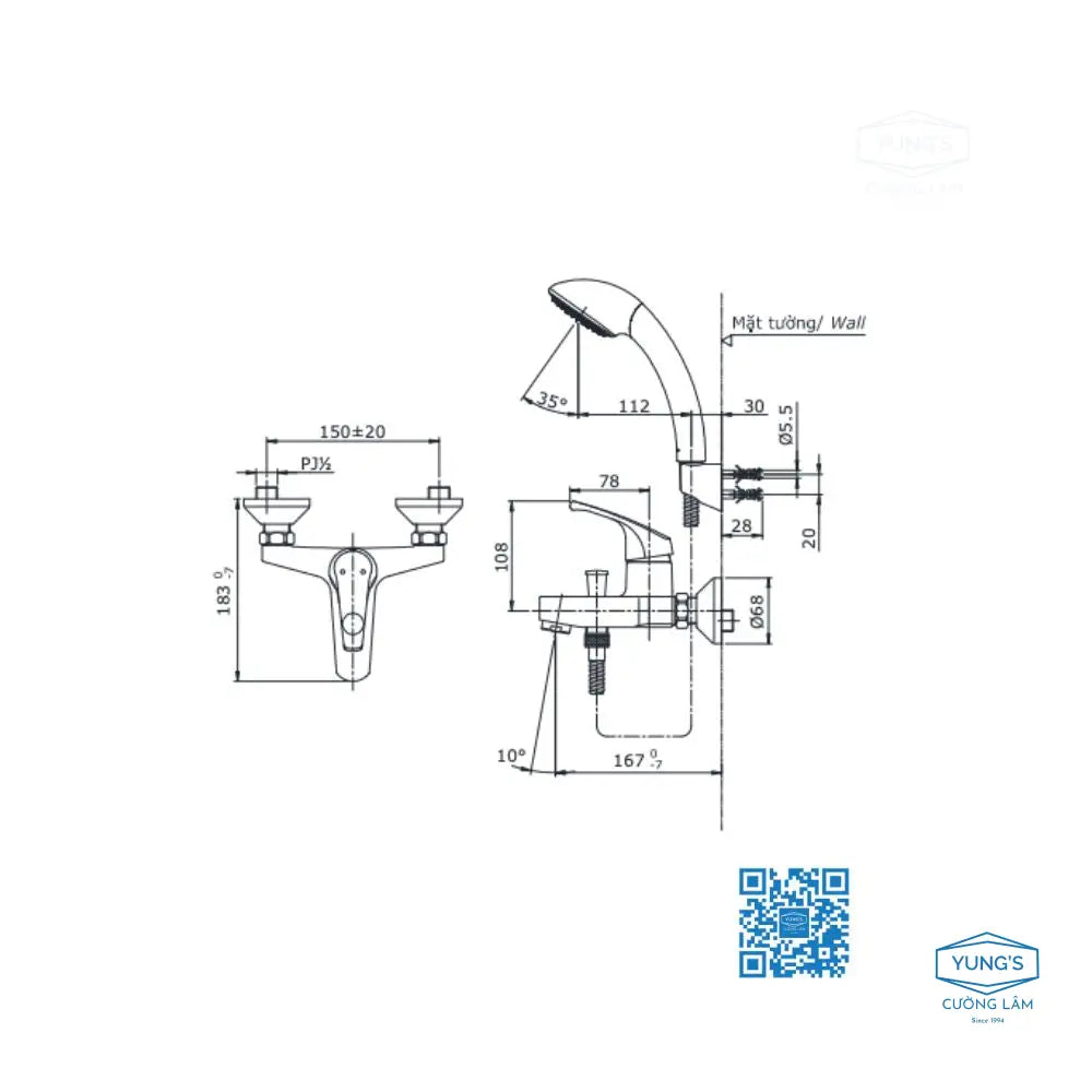 Tx432Sd Sen Tắm Gắn Tường