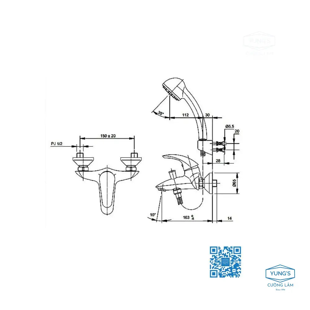 Tx432Shbr Sen Tắm Gắn Tường