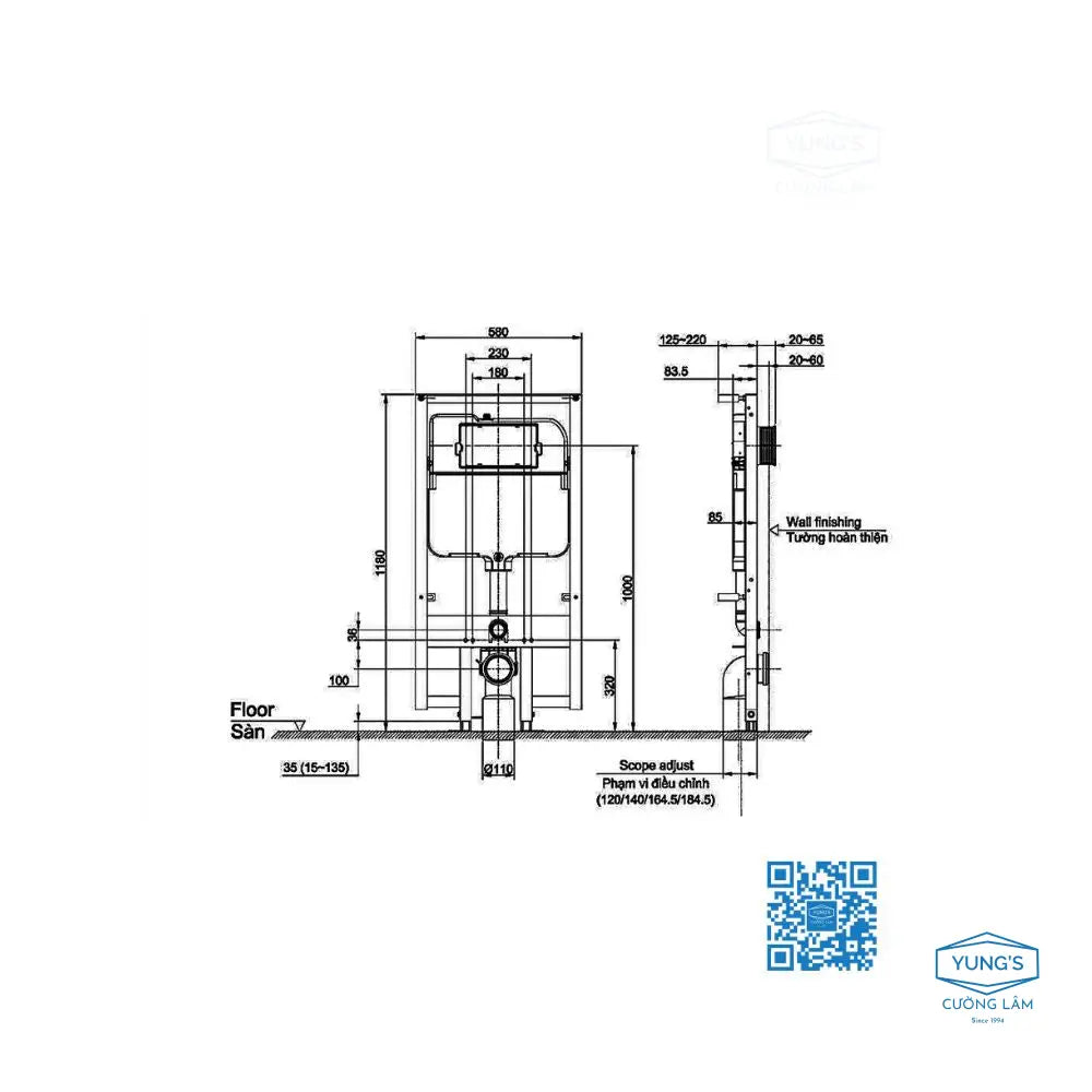 Wh171A Phụ Kiện Bàn Cầu Treo Tường