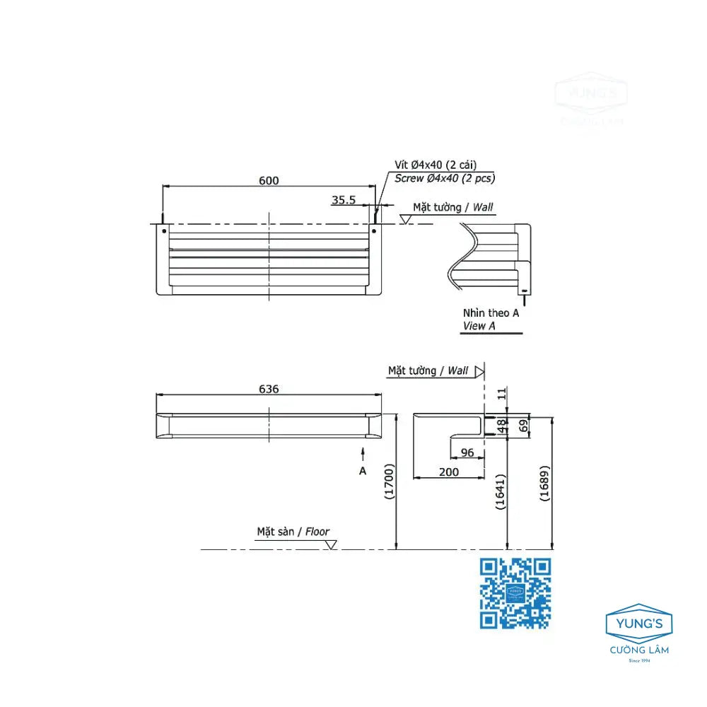 Thanh vắt khăn YTS902BV | Thiết Bị Vệ Sinh TOTO